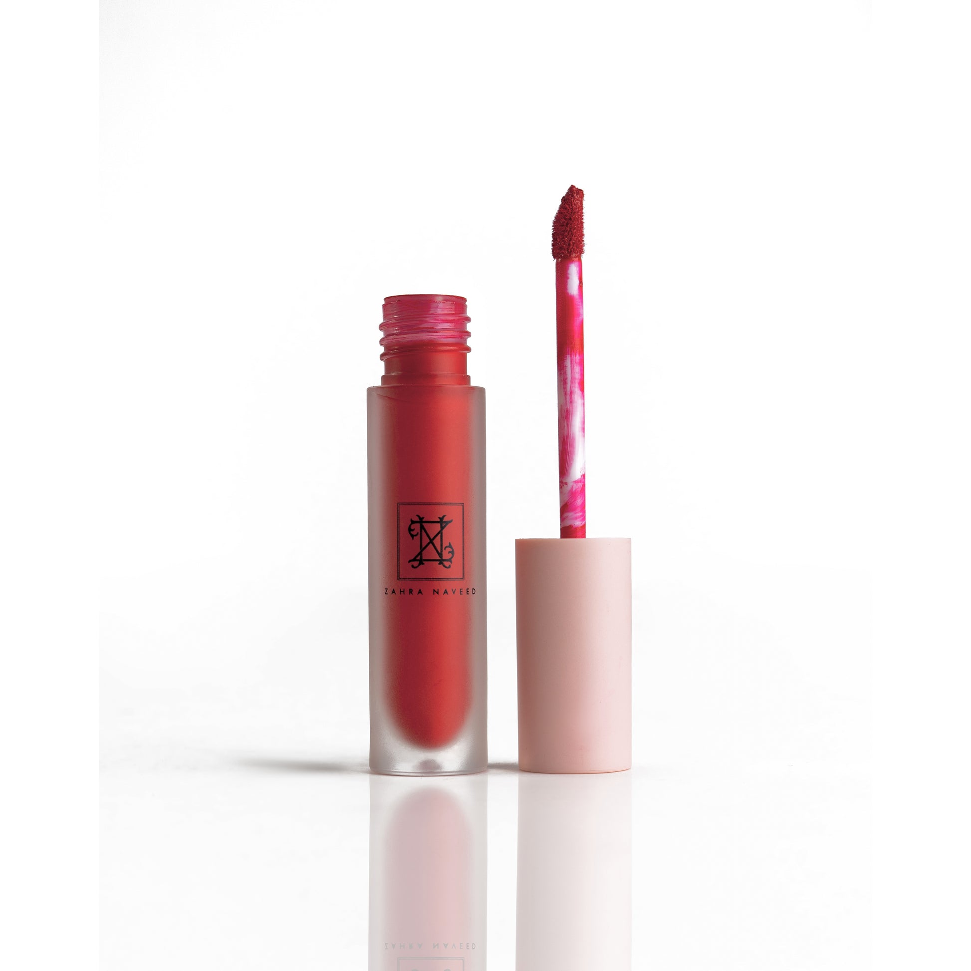 shiny red lip gloss blush me by zahra naveed